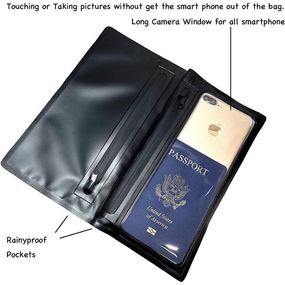 Women's Black Mini Crossbody Bag Travel Passport Wallet Shoulder Purse Small - Picture 6 of 9